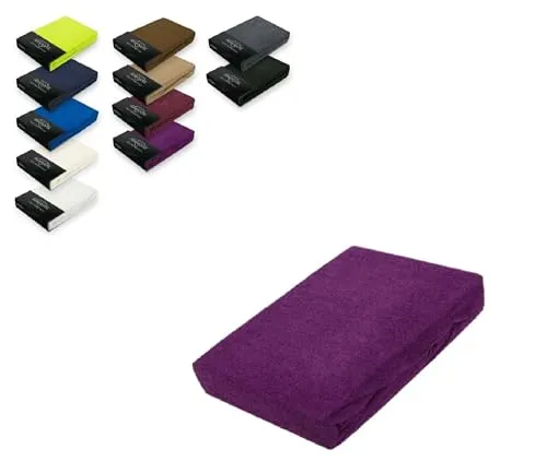 EXKLUSIV HEIMTEXTIL Frottee Spannbettlaken 200 x 220 cm - Spannbetttuch in Markenqualität, Öko-Tex zertifiziert, sorgt für einen faltenfreien Sitz und ist pflegeleicht bis 60°C, ideal für Matratzen bis 35 cm Höhe.
