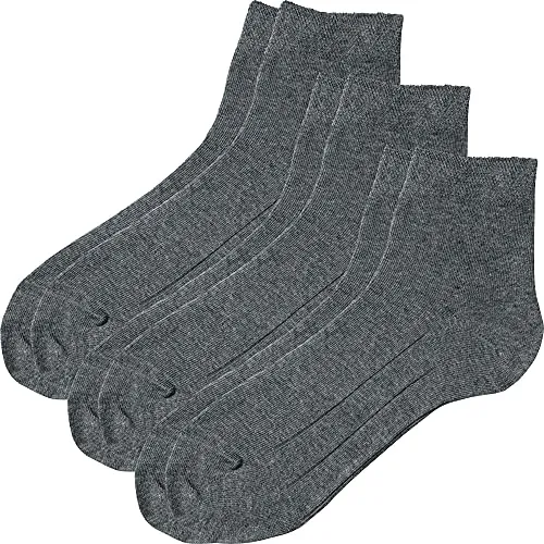Erwin Müller Unisex-Kurzsocken 3 Paar grau Größe 43-46