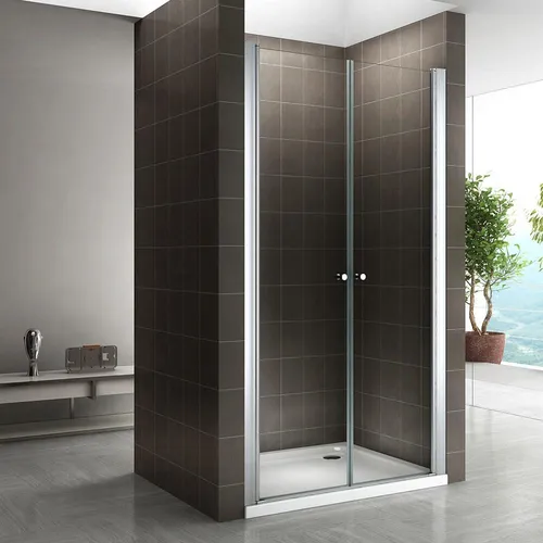 i-flair Dusch-Doppelflügeltür Lima, 68x185 cm - Duschtüren aus 6mm ESG-Sicherheitsglas mit Nanobeschichtung, hochwertige Aluminiumbeschläge und Hebe-Senkmechanismus für optimale Dichtigkeit und Funktionalität.