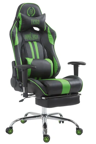 CLP Gaming Bürostuhl XL Limit mit Fußablage - Bürostuhl mit verstellbarer Rückenlehne, gepolsterten Armlehnen und pflegeleichtem Kunstlederbezug für maximalen Komfort und Langlebigkeit. Ideal für Gamer und Home Office.