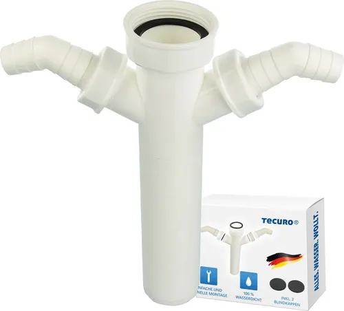 tecuro Tauchrohr Ø 40 mm mit 2 x Geräteanschluss für Spülensiphon