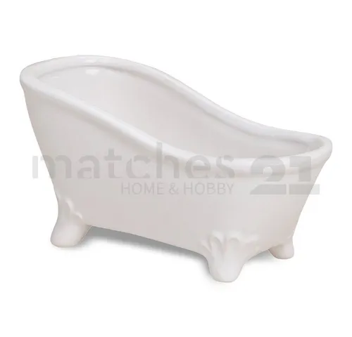 matches21 HOME & HOBBY Dekotablett Hübsche Keramik Seifenschale in Badewannen-Form 16 x 7 cm (1 St), Keramik-Schale als Seifen Deko-Schale für Badezimmer Gäste-WC