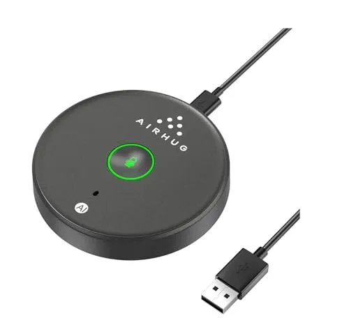 AIRHUG USB-Mikrofon, ohne Lautsprecher, Desktop-Computer-Mikrofon, Stummschalttaste mit LED-Anzeige, AI-Rauschunterdrückung, Plug & Play, omnidirektionaler Kondensator, PC-Laptop-Mikrofone, für