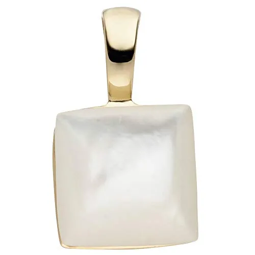 Jobo Damen-Anhänger aus 925 Sterling Silber vergoldet mit Perlmutt-Einlage