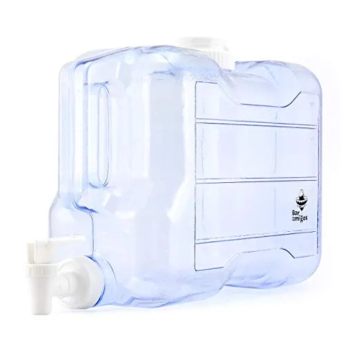Bar Amigos Wasserbehälter, 5,5 l, für den Schreibtisch, Kunststoff PETG, für Kühlschrank, Getränke, Flüssigkeiten, Getränke, nachfüllbar, Regal, ideal für Büro, Camping, Saft, Getränke, Cocktails