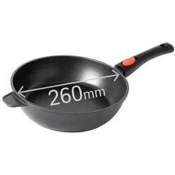 BIOL Hohe Aluminium Bratpfanne mit Antihaftbeschichtung, abnehmbarem Griff, Induktion geeignet, für alle Herdarten, serie 