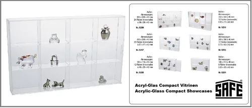 SAFE 5258 Klein-Vitrine aus Acryl-Glas mit 12 Fächern