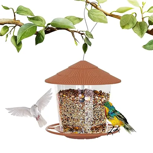 Sporgo Vogelhaus Zum Aufhängen: Vogelfutterhaus Wetterfest Vogelfutterspender für Wildvögel, Futterhaus Vögel Hängend für Balkon Vögel Vogelhaus Transparent Futterstation Zur Ganzjährigen