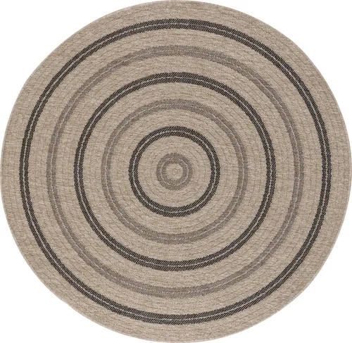 Livabliss Outdoorteppich Rhonda, Rund, Schwarz, 100x100 cm, Oeko-Tex® Standard 100 - Der stilvolle Outdoorteppich bringt Farbe und Gemütlichkeit auf Ihre Terrasse oder in den Garten. Langlebig, pflegeleicht und ideal für Innen- und Außenbereiche, perfekt für jeden Raum!