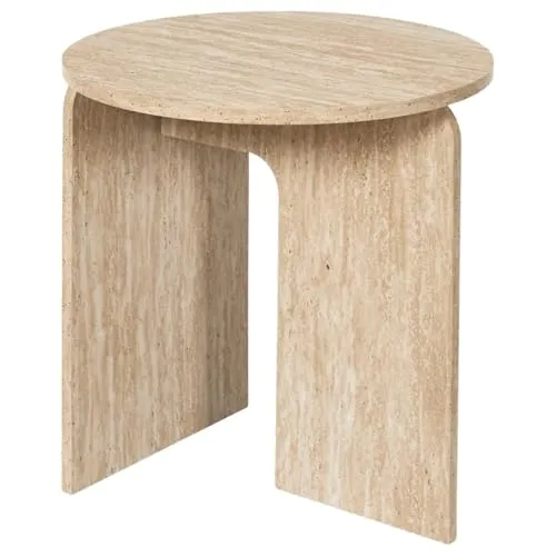 HowHomely Couchtisch Beistelltisch Wohnzimmertisch rund geometrisch Kaffeetisch Design Tisch Steinoptik modern Wohnzimmer Designer Tisch