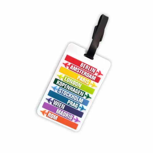 HAUPTSTADTKOFFER – Kofferanhänger inklusive Adressfeld, Kofferschild aus Kunststoff, Gepäckschild für Koffer Tasche Rucksack, 10,2 cm x 6,2 x 0,4 cm