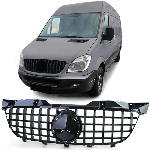Sport Kühlergrill Schwarz Glanz für Mercedes Sprinter W906 Vorfacelift 06-13