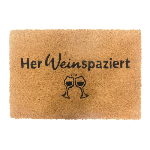 Fußmatte Kokos Schmutzteppich Außenfußmatte Schmutzfang mit Spruch 60 x 40 cm