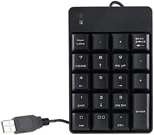 GeneralKeys Zahlentastatur: Numerischer Ziffernblock/Keypad mit 19 Tasten, USB 2.0 (Nummernblock, Zahlenblock, Keyboard)