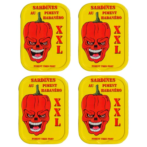 Food-United Fisch SARDINEN-MIT-HABANERO-CHILISCHOTEN 4x 115g pikant-scharf