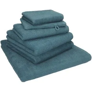 Betz Handtuch Berlin Set, taubenblau, 100% Baumwolle, 360 g/m², 2 Hand-, 1 Dusch-, 1 Gäste-, 1 Seiftuch und 1 Waschlappen