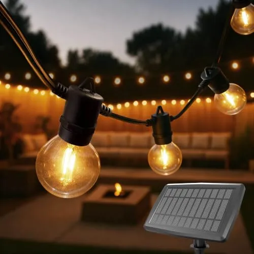 Ledvion Lichterkette Solar 16,5m mit 30 E12 LEDs in gold von Ledvion