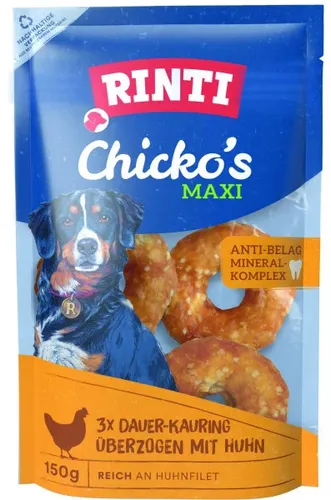 Rinti Chicko Hundesnack Kauring mit Huhn maxi 3 x 50 g Beutel  Hundefutter