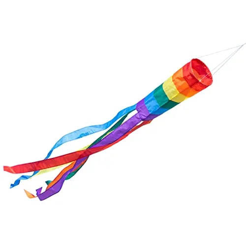 CIM Windsack - 150 Rainbow - UV-beständig und wetterfest - Ø16cm, Länge: 150cm - inkl. Kugellagerwirbelclip