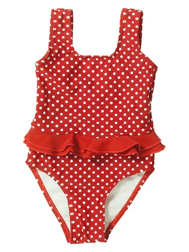 Playshoes UV-Schutz Badeanzug Mädchen Punkte 86/92 - Schwimmanzug mit fröhlichem Punkte-Muster, ideal für den Strand. Der Windeleinsatz sorgt für Komfort bis einschließlich Größe 86/92, aus schnell trocknendem Material.