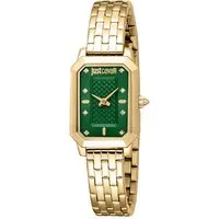 Just Cavalli Chronograph Damen-Uhr – Elegante Quarz-Uhr in Gold - Stilvolle Damen-Armbanduhr mit analoger Anzeige, Quarz-Antrieb und trendigem goldfarbenem Design, perfekt für besondere Anlässe und den täglichen Gebrauch.
