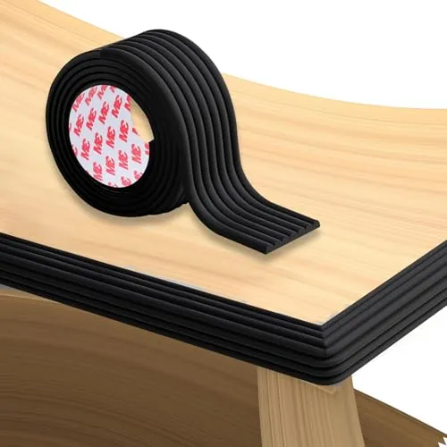 CZAYEFNH Kantenschutz Selbstklebend,1 Stück kantenschutz, eckenschutz Baby, Eckenschutz Eckenschoner für Kühlschranks, Sinks, Glastisch Möbel, Weich Tischkantenschutz, 2m, Schwarz