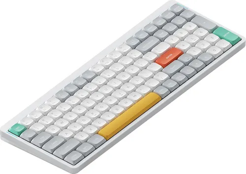 Nuphy Air96 v2 Kabellose Mechanische Tastatur QMK/VIA, QWERTY US, Low Profile, Bluetooth / 2.4GHz - Ionic White Brown Switch