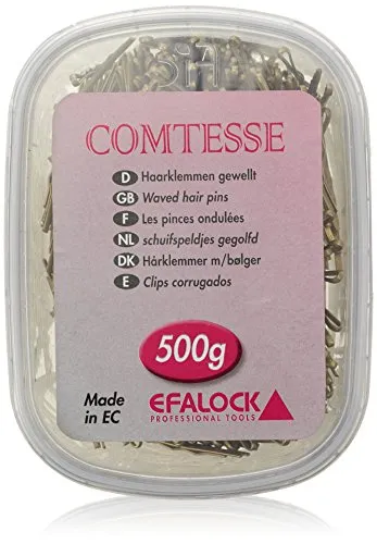 Efalock Professional Comtesse Haarklemmen gewellt, gold, 5 cm, 1er Pack, (1x 500 g)