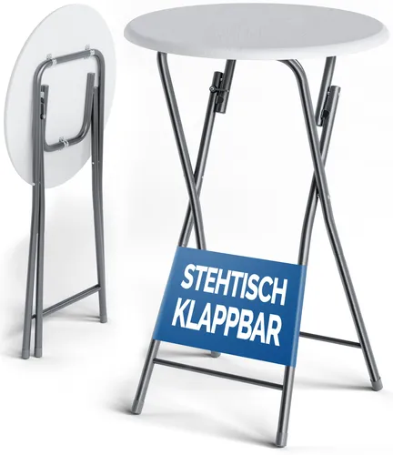 CASARIA Klappbarer Stehtisch grau, Ø 60cm