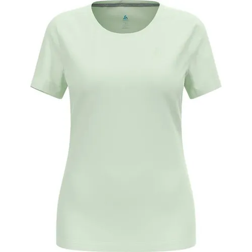 Odlo Damen F-Dry T-Shirt - Größe S, grün - Leichtes T-Shirt für Frauen mit hervorragendem Feuchtigkeitsmanagement, perfekt für Bergaktivitäten und sportliche Herausforderungen.