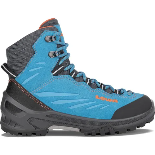 Lowa Cadin GTX Mid JR türkis/flame (6954) 34 - Wanderschuhe für Kinder, entwickelt mit Kindermedizinern. Wasserdicht, atmungsaktiv und mit optimaler Passform für mittelbreite Füße – perfekt für Abenteuer in der Natur!