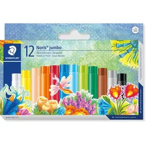 Staedtler Ölkreide 243 NC12 Noris Club jumbo, farbig sortiert, 12 Stück