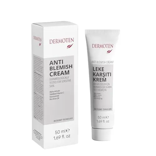 DERMOTEN Anti-Blemish & Brightening Cream, Advanced Dark Spot Corrector, Dermatologisch Getestet für Empfindliche Haut, Angereichert Mit Phytinsäure und Vitamin C, 50 ml