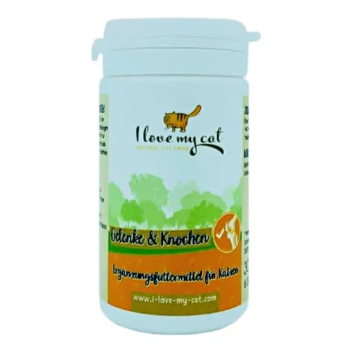 I Love My Cat Gelenke & Knochen Kapseln – 30 natürliche Ergänzungskapseln für Katzen - Optimale Unterstützung für die Gelenke und Knochen Ihrer Katze. Mit natürlichen Inhaltsstoffen zur Förderung der Beweglichkeit, ideal für aktive und ältere Katzen.
