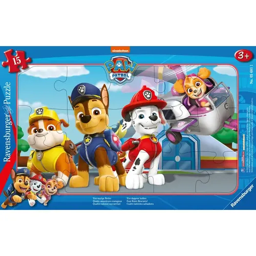 Ravensburger Kinderpuzzle 05681 - Vier mutige Retter - 15 Teile PAW Patrol