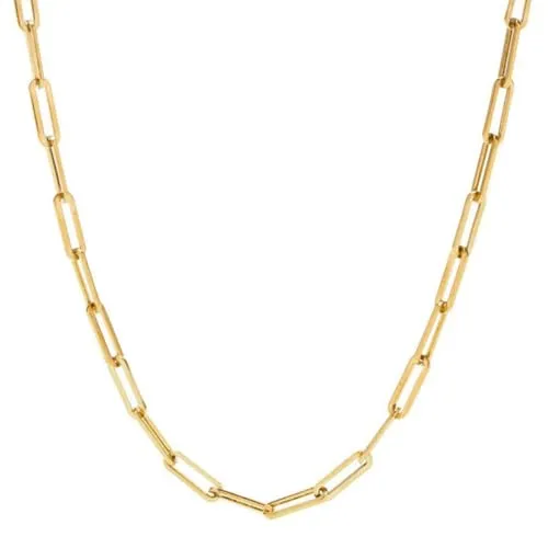 Sanixa Karma NHON414370_50 Halskette Damen Edelstahl vergoldet 50 cm Kette Gliederkette für Frauen modern verstellbar Damenhalskette Edelstahlkette (50 cm)
