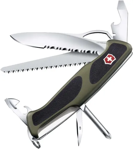 Victorinox Ranger 178 MW - Schweizer Taschenmesser in Grün/Schwarz - Taschenmesser mit 14 cm Länge und 5,6 cm Breite, ideal für Outdoor-Aktivitäten und Pflegeleicht. Perfekt für jedes Abenteuer!