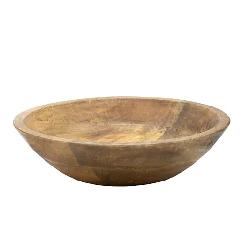 Spetebo Mango Schale rund lebensmittelecht - Ø 30 cm - Holz Obst Schüssel natur - Servierschale Dekoschale Tischdeko Kleinkram Ablage