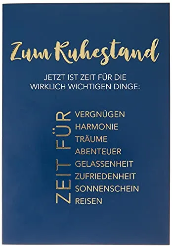 Ruhestand Glückwunschkarte 11,5x17cm mit Umschlag - Perleberg - Elegante Glückwunschkarte für den Ruhestand im Format 11,5x17cm, inklusive passendem Umschlag. Perfekt, um Freude und gute Wünsche zu übermitteln.