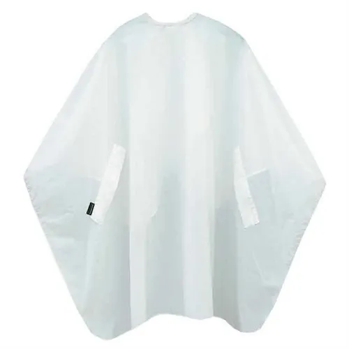 Trend Design Classic Schneideumhang - Weiß - Haarschneider: Atmungsaktiver Schneideumhang mit kundenfreundlichen Handschlitzen und 2-fach Hakenverschluss, ideal für Friseure und Stylisten, Maxi-Größe 135 x 150 cm.