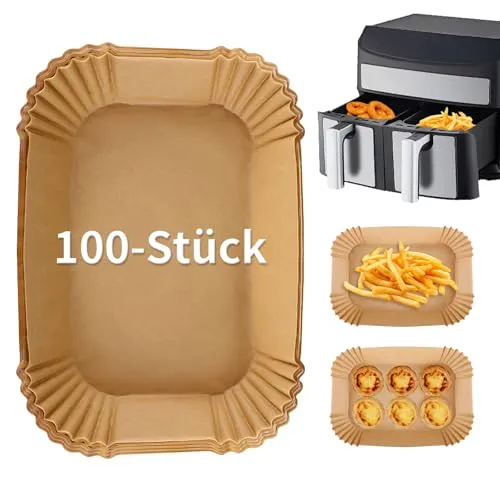 Ciusdkler 100 Stück Backpapier für Heißluftfritteuse