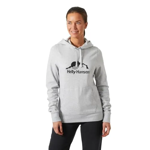 Helly Hansen Women's Nord Graphic Pullover Hoodie - Outdoor Hoodies für Damen, aus hochwertigem Baumwoll-Mix für extra Komfort und Langlebigkeit, ideal für aktive Tage im Freien.
