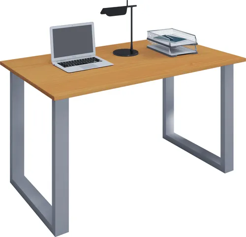 VCM Holz Schreibtisch 'Lona' - Schlicht und Funktional - Kinderschreibtische mit hochwertigem Metallgestell und robuster Holzstruktur-Arbeitsplatte, ideal für kreative Lernumgebungen.