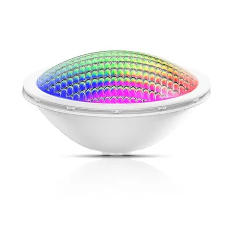LyLmLe LED Poolbeleuchtung PAR56 20W Poolscheinwerfer Led RGB Farbwechsel Mehrfarbig Schwimmbad Lampe, IP68 Wasserdicht LED Unterwasserscheinwerfer,ON/OFF-Schalter,12V AC(Keine Fernsteuerung)