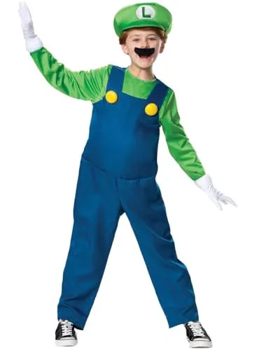Super Mario Bros DISK10773G Luigi Kostum, Jungen, L