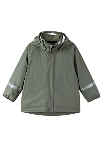 Reima Lampi Regenjacke in greyish green (8920) 128 cm - Mäntel & Parkas für Kinder, wasserdicht mit einer beeindruckenden Wassersäule von über 10.000 mm – ideal für aktive Abenteuer bei jedem Wetter!