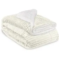 Beautissu Sherpa Decke Elisa XXL 220x240 cm - Bettdecken – Flauschige Winterdecke in Lammfell-Optik mit Glitzereffekt, hautfreundlich und atmungsaktiv, ideal für kalte Tage.