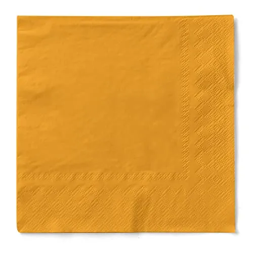 Sovie HOME Serviette in CURRY/ORANGE aus 3-lagigem Tissue, 33 x 33cm, 1/4 Falz, 20 Stück, elegante Papierservietten für Hochzeit, Geburtstag, Party & Feier