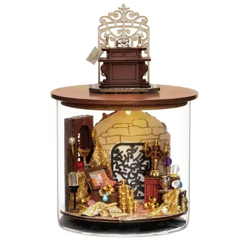 Cute Room 3D-Puzzle Puppenhaus Miniatur DIY hölzernes Fantasie Schatz, Puzzleteile, 3D-Puzzle, Miniaturhaus, Maßstab 1:24, Modellbausatz zum basteln