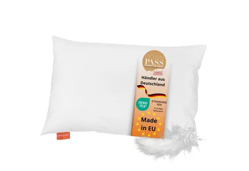 sleepling Gänsedaunenkopfkissen Kinderkissen, Füllung: 90% Daunen, 10% Federn, Bezug: 100% Baumwolle, Seitenschläfer, Rückenschläfer, Bauchschläfer, 1x Daunenkissen, für Kinder